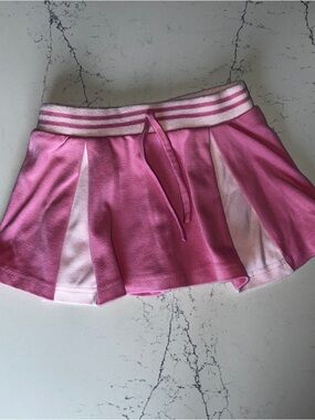 Bon Bebe Pink and White Pleated Skort
